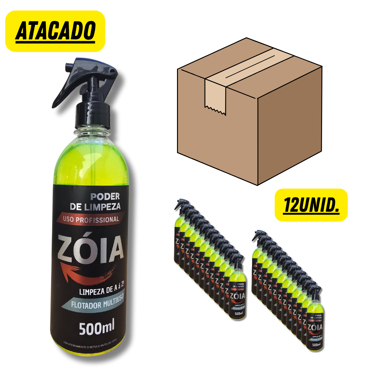 ZÓIA - APC Flotador Multiuso - Desengordurante - Limpeza Profunda 12 Unidades.