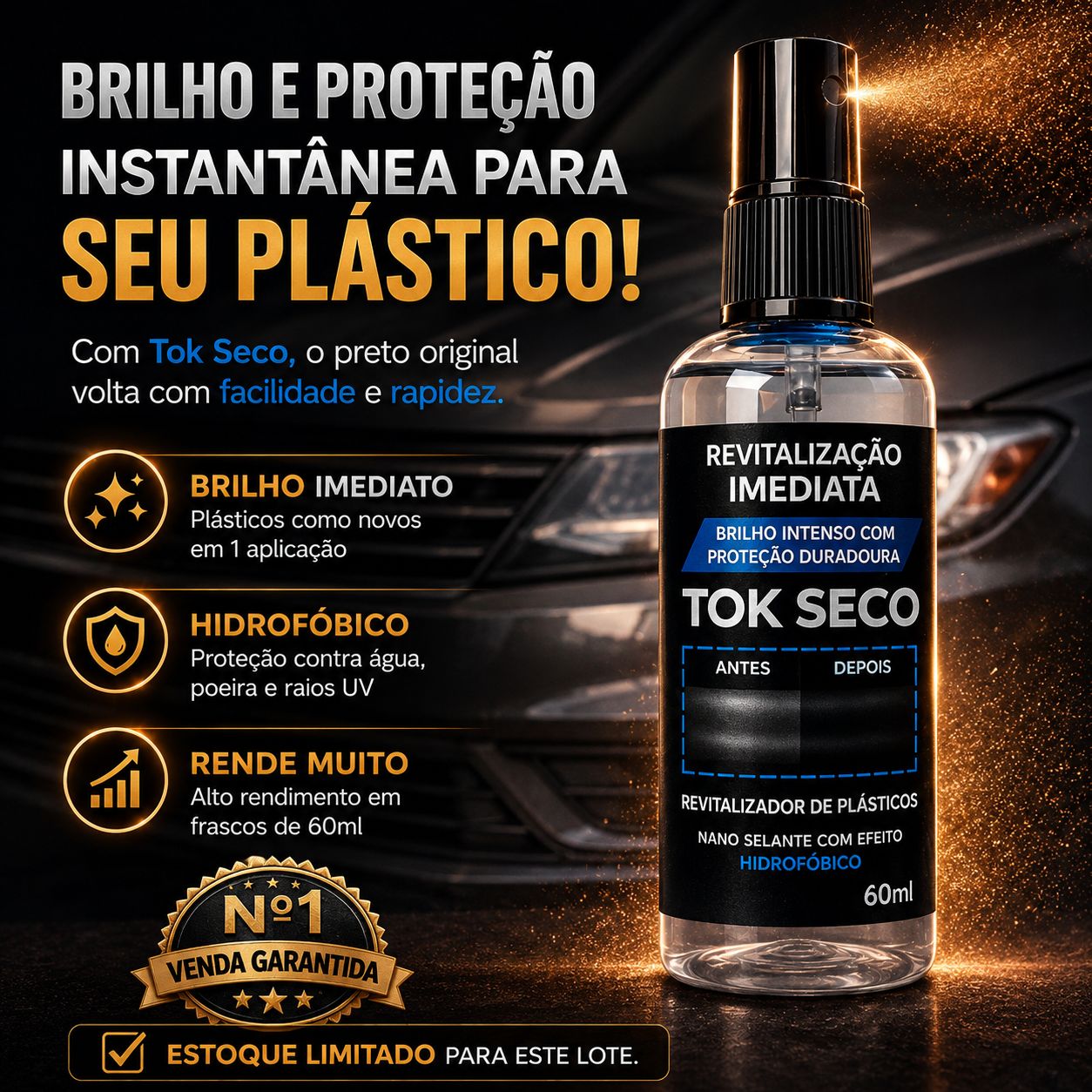 TOK SECO - Revitalizador de Plásticos - ENVIO COM FRETE GRÁTIS!