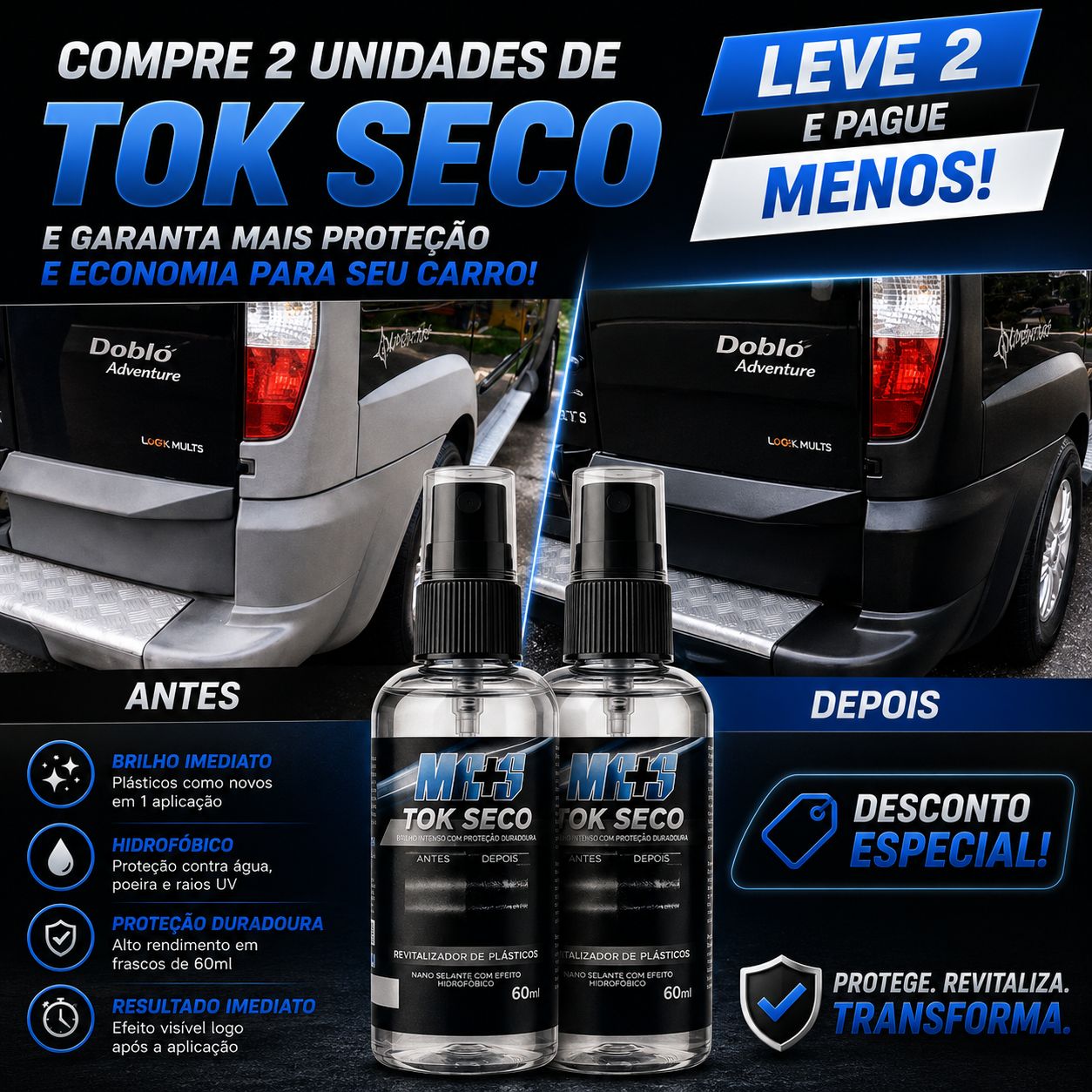 TOK SECO - Revitalizador de Plásticos - ENVIO COM FRETE GRÁTIS!